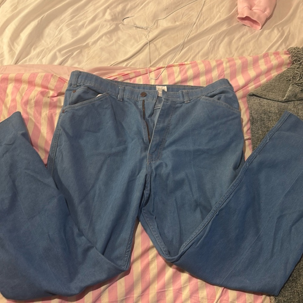 70s Levi's Blue Jeans with Iconic Orange  Tag and Classic Denim Texture